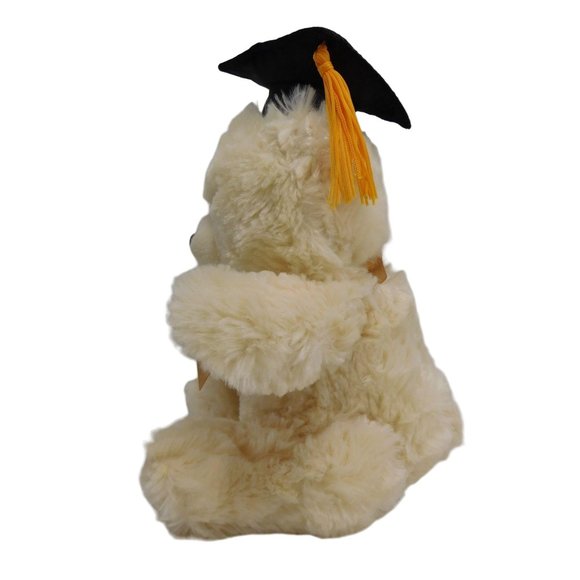 Mai-Toi Bear Graduate School Congratulations Plush 10" Cream Color Bow Diploma - Picture 4 of 7